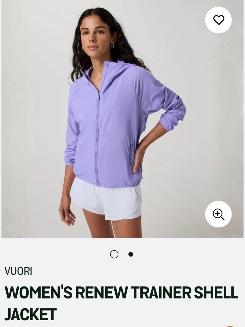 Vuori Women's Renew Trainer Shell Jacket - Lilac- Brand New with Tag